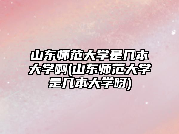 山東師范大學是幾本大學啊(山東師范大學是幾本大學呀)
