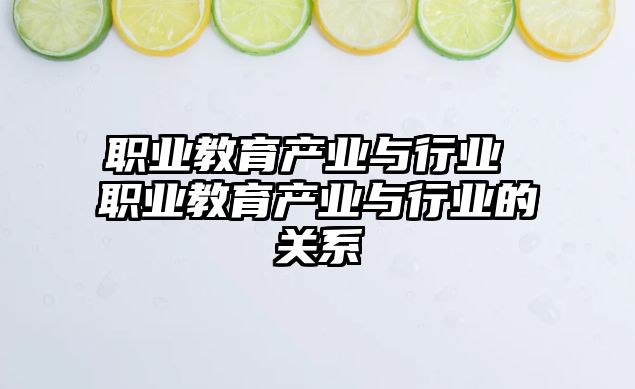 職業教育產業與行業 職業教育產業與行業的關系
